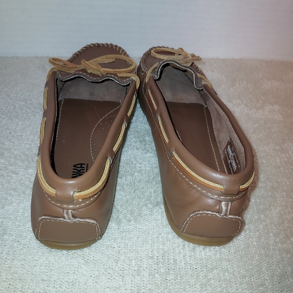 Minnetonka Brown Leather Moccasin Riding Shoes size 8.5 - Picture 5 of 7